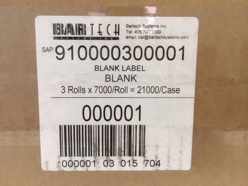 CASE  BARTECH 3.25&#034;X1.75&#034; THERMAL TRANSFER LABELS 21,000 BAR300-UST 910000300001