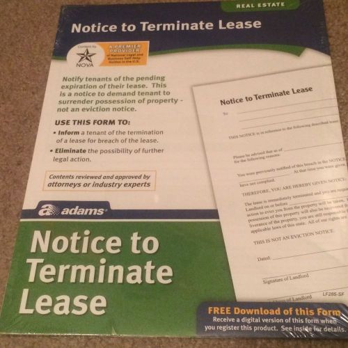 Notice to Terminate Lease form: Adams Real Estate
