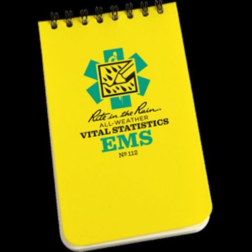 Rite in the Rain NEW All Weather EMS Notebook 3&#034;X5&#034; Vital Stats Yellow