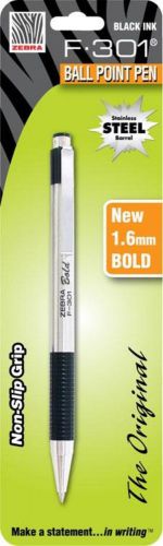 Zebra F-301 Retractable Ball Point Pen 1.6mm Bold Black