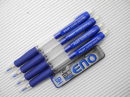 4pcs Pilot H-185 0.5mm mechanical pencil free Pilot ENO HB leads (BLUE)