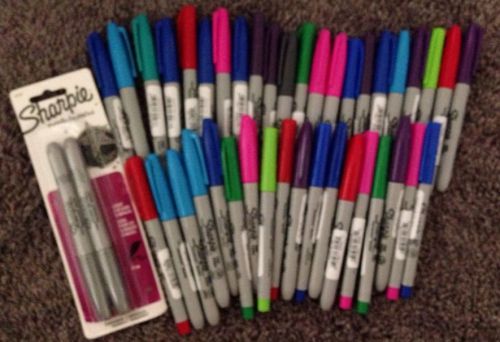 42 Sharpie Pen Style Permanent Marker Fine Point Assorted Colors