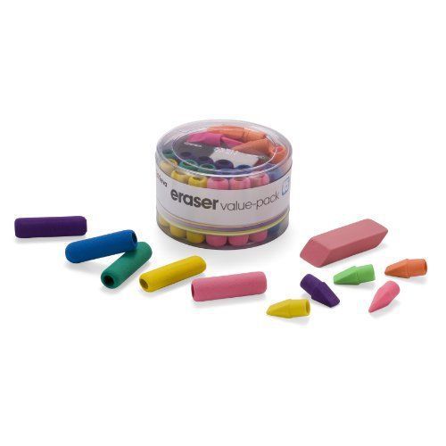 Officemate 30239 Eraser Pack, Assorted Colors, 45/pack