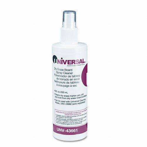 Universal Dry Erase Whiteboard Board Spray Cleaner 8 oz, EA UNV43661