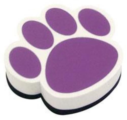 Ashley Productions Purple Paw Magnetic Whiteboard Eraser