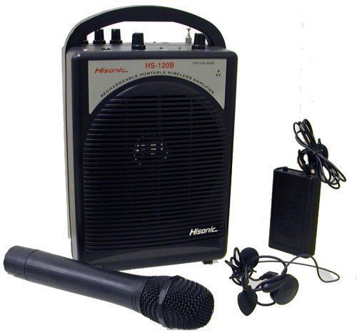 Teachers 25w ac + battery portable public address pa w/ 3 wireless microphones for sale