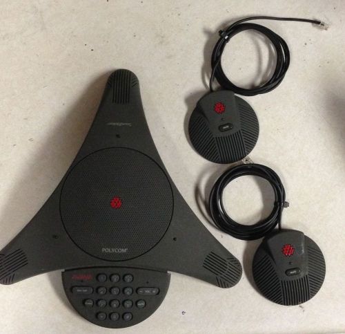 Polycom SoundStation EX Analog Conference Phone with 2 external microphones