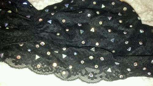 Victoria&#039;s secret pink *black* lace rainbow rhinestone bra/bralette nwt large for sale