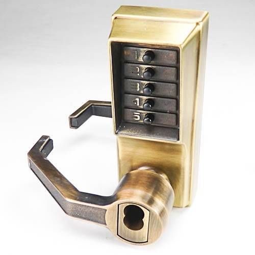 ILCO Unican Push Button Lock | LL1041A-05-41 Brass with lock and Key