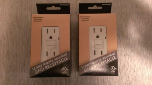 Tamper Resistant 15 amp GFCI with plate white (lot of 2)