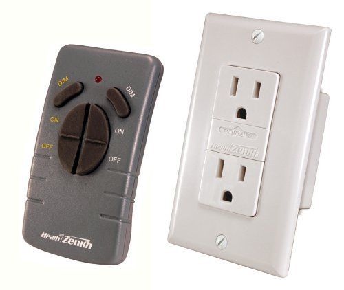 Heath zenith wc-6020-wh wireless command lighting remote receptacle set for sale