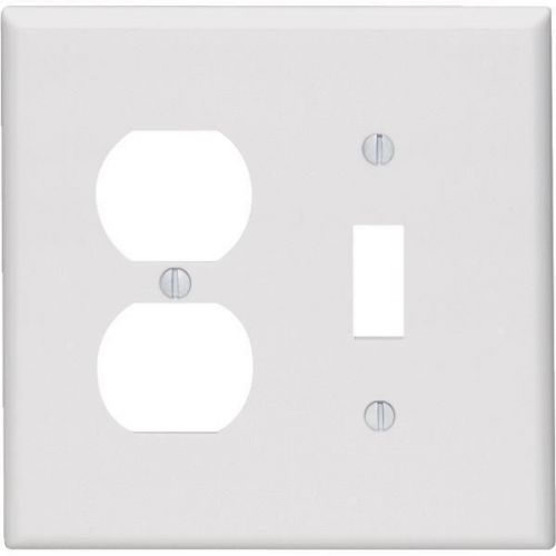 Leviton 80505W Mid-Way Combination Wall Plate-WHT COMBO WALL PLATE