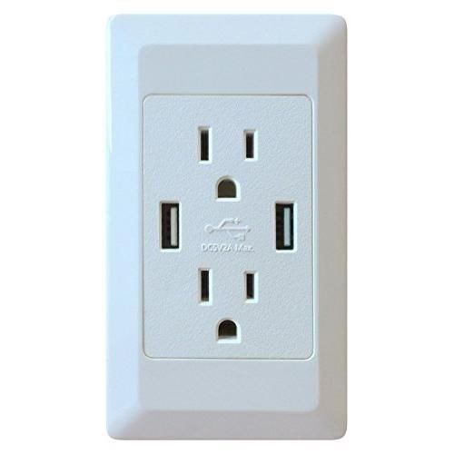 Ecsem u-socket in-wall standard decorator ac duplex outlet dual outlet dual usb for sale