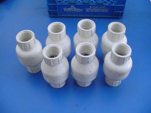Lot of 7 flo control 1-1/4&#034; check valves pvc threaded for sale