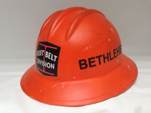 Vintage bethlehem steel &#034;rust belt division&#034; bullard boiled hard hat for sale