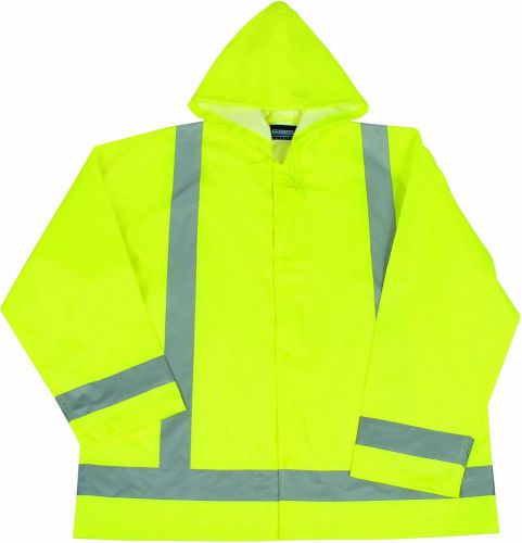 Rain jacket, class 3, hi-vis lime, reflective trim, xlarge/2xl, 61496 for sale