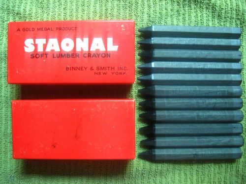 New in box vintage ? staonal soft lumber crayons hexagon black  11 in box for sale