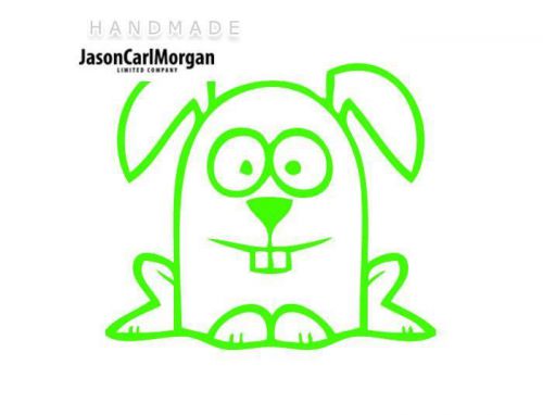 JCM® Iron On Applique Decal, Rabbit Neon Green