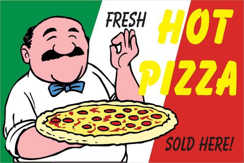 Fresh Hot Pizza Vinyl Sign Banner /grommets 2&#039;x3&#039; made in USA rv23