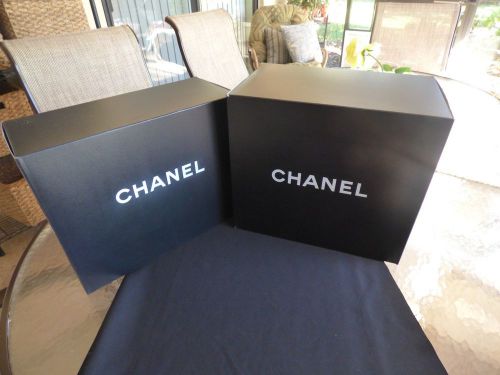 Vintage Very Large CHANEL CHANEL Black Gift Boxes or Display Boxes &#034;Magnificent&#034;