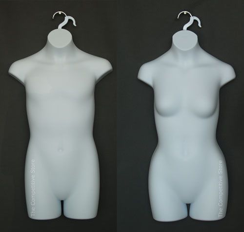 Teen boy &amp; girl dress mannequin form manikin new white for sale