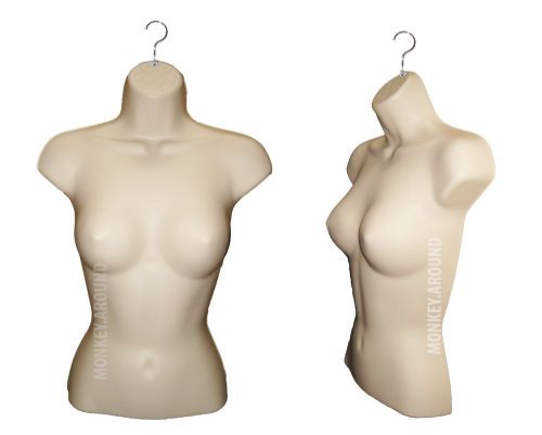 Nude Female Hanging Mannequin Flesh Women Torso Body Display Half Dress Form NEW