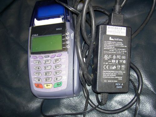 Verifone vx510 omni 3730 le credit card terminal with power adapter. for sale