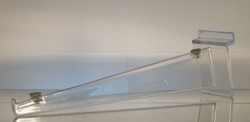 10&#034; Clear acrylic polycarbonate slatwall shelf bracket - 24 piece wholesale lot