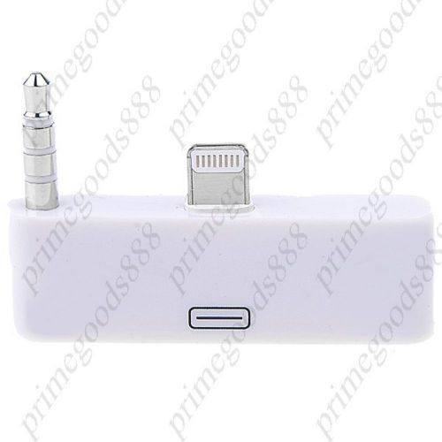 8 Pin Lightning to 30 Pin Female Adapter Converter 3.5mm Audio Sync Output White