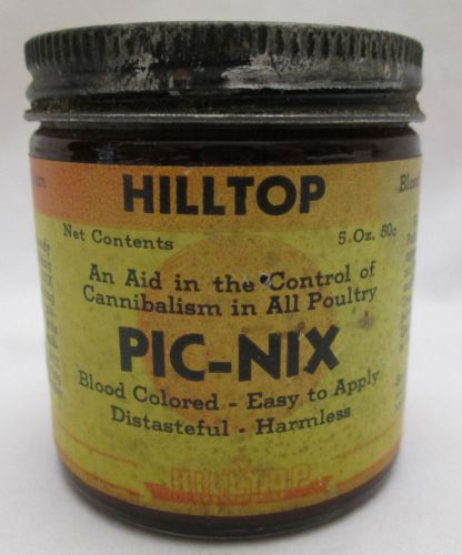 Vintage Hilltop Pic-Nix Aid in the Control of Cannibalism in Poultry Blood Color