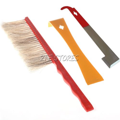 1pc Beekeeping Brush+1pc Stainless steel Hook Hive Tool +1pc &#039;J &#039;shaped hive too