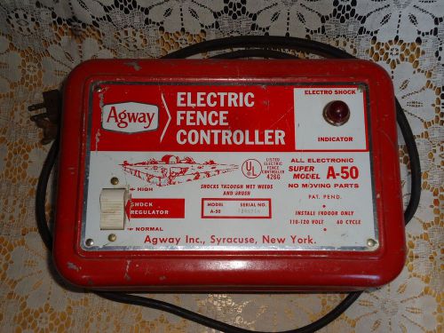 VINTAGE AGWAY ELECTRIC FENCE CONTROLLER 110 VOLTS,A-50,PREPPER,FARM