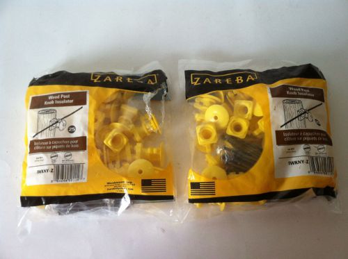 2 bags Zareba Wood Post Knob Insulator Yellow IWKNY-Z  w/ Double Headed Nails