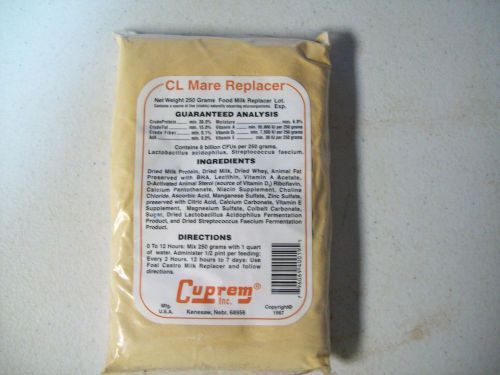 Two Bags (250gm Each) CL Mare  Replacer Food Milk Replacer Cuprem Inc. Nebr.