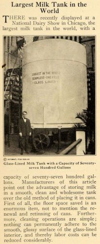 1921 Print Milk Tank National Dairy Chicago Cow Tank - ORIGINAL HISTORIC ILW2