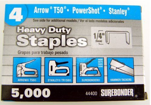 Surebonder 44400 #4 1/4-Inch Length Heavy Duty Staples  5000 Count Per Box