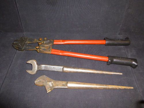 Klein Tools lot of Spud Wrenches &amp; Bolt Cutters 24&#034;  3212-H 3239