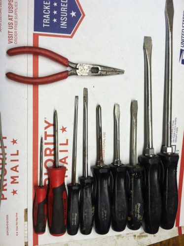 Snap On 9 Piece Screwdriver Punch Awl Set Needle Nose