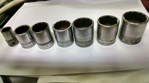 lot of 7 1/2&#034; drive shallow sockets... 6 Snap-on &amp; 1 Williams