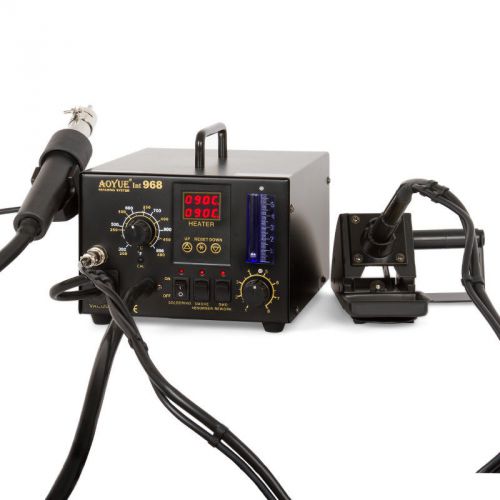 Aoyue 968 hot air soldering station with soldering iron and smoke absorber for sale