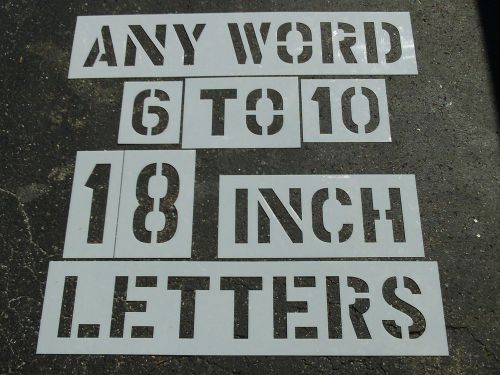 WORD 10 18&#034; Letters 1/16&#034; LDPE LOADING DELIVERIES DELIVERY Parking Lot Stencils