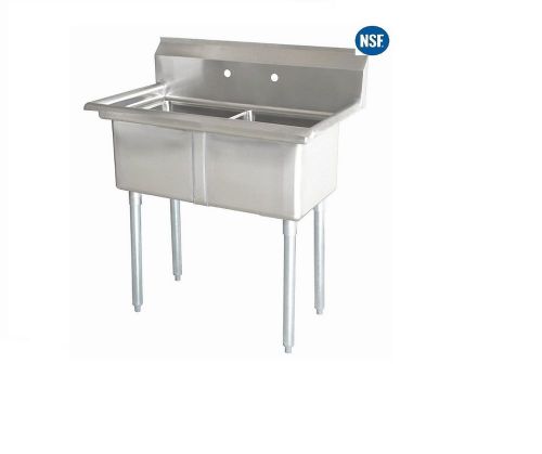 STAINLESS STEEL 2 TWO COMPARTMENT SINK 29 x 22 - NSF
