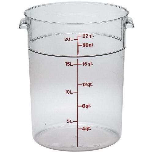 Cambro 22 qt. camwear round food storage containers, 6pk clear rfscw22-135 for sale