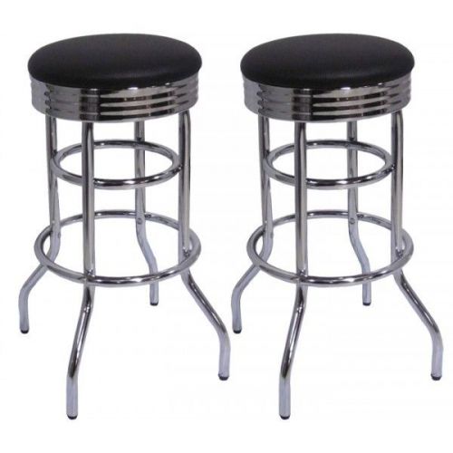 Trinity 29&#034;h chrome swivel stool | black | 2 pack (brand new) for sale