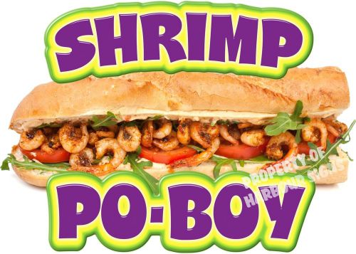 Shrimp Po-Boy Decal 24&#034; Sub Sandwich Concession Restaurant Food Truck Vinyl Menu