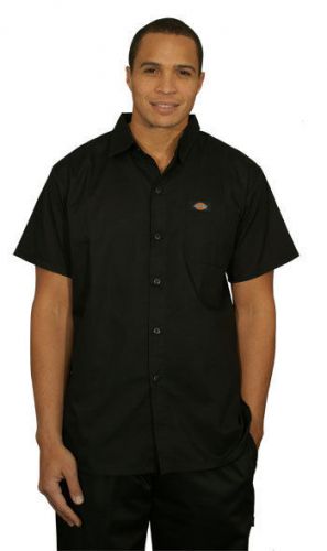 Dickies Chef Collection Black Short Sleeve Cook Shirt Sz L NWT