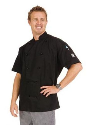 DNC 3 Way Vented, Lightweight Chefs Jacket-Short Sleeved-White and Black- XS-4XL
