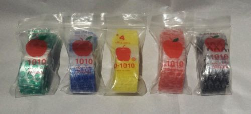 Small Apple 1010 Mini Ziplock 1x1 Baggies 5 designs 100 each = 500 Count