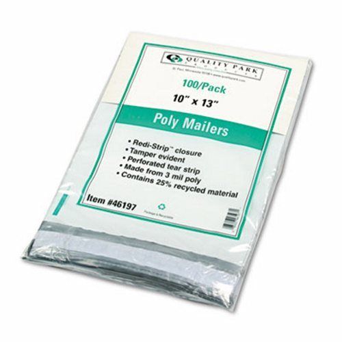 Quality Park Redi-Strip Poly Mailer, Side Seam, 10 x 13,  100/Pack (QUA46197)