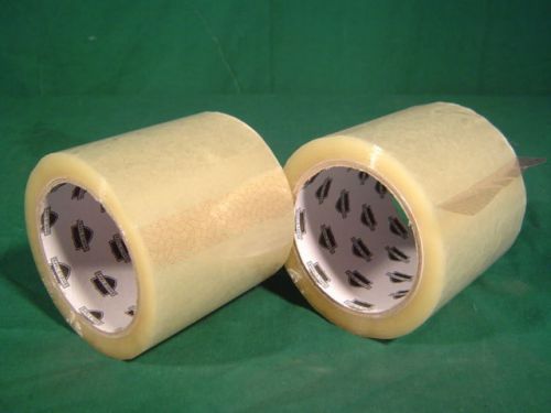 2 rolls clear packing tape 4 inch wide 72 yard 2.0 mil 3&#034; core label protector for sale